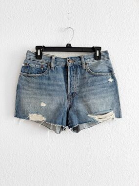 WE THE FREE PEOPLE Makai Cut Off Denim Shorts Frayed Hem Distressed Size 28